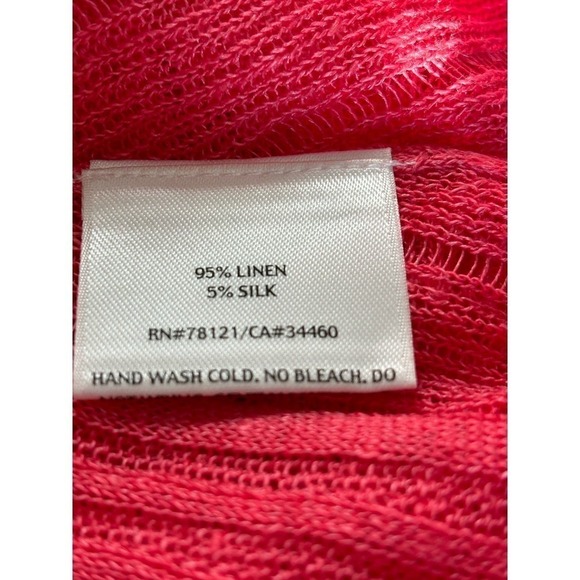 Eileen Fisher linen/silk lightweight sweater set, coral, extra small, classic - Picture 8 of 8